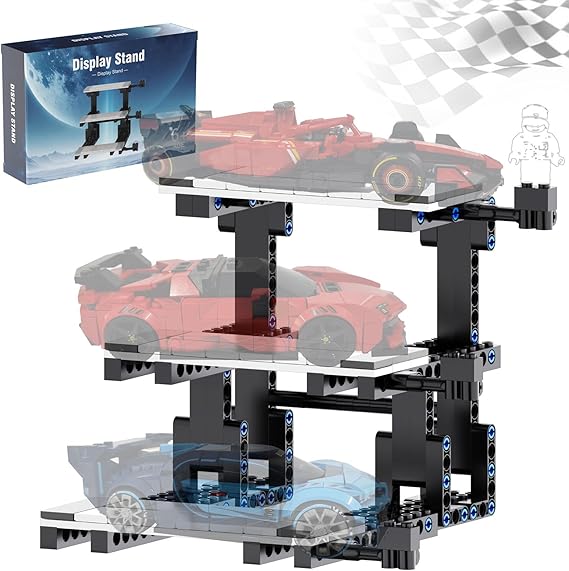 Display Stand for Lego Speed Champions Building Kit, 3 Layer Stand for Lego Car 76918 76923 76934 76919 76909 76914 76917 Model with Driver's Display, Collectible Gifts for Adults (220 Pcs)
