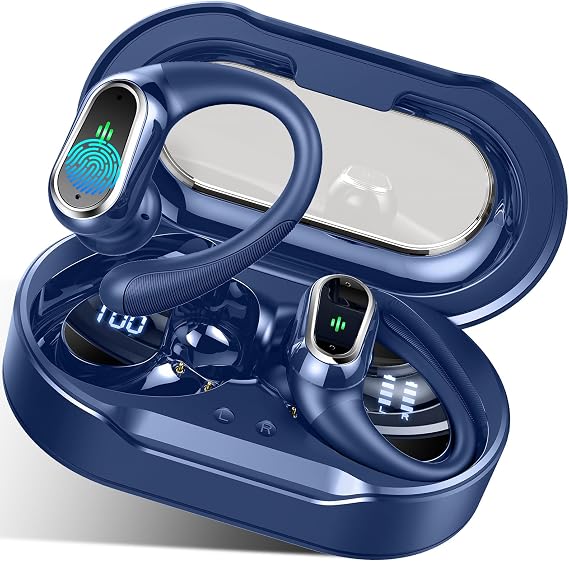 Wireless Earbuds, 2026 Bluetooth 5.4 Headphones Sport, 50Hrs HiFi Stereo Deep Bass Over-Ear buds with ENC Noise Cancelling Mic, IP7 Waterproof & LED Display Earphones with Earhooks for Workout/Running