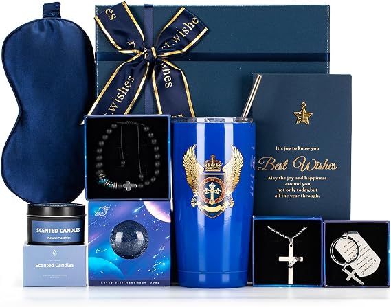 JOYOFUN Father’s Day Gift for Dad, Birthday Gifts for Men,Blue Man Premium Gifts Basket Ideas Set for Him,Men's Birthday Gift Box Presents for Dad,Husband,Brother,Son, Boyfriend,Male Friend