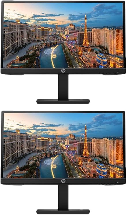 HP P22h G4 22 Inch Class Monitor 2-Pack, FHD 1920 x 1080, LED Backlit, IPS, Vesa Compatible, Anti-Glare, Tilt (HDMI, VGA and DisplayPort) for Home and Office