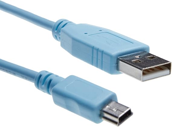 Cisco Console Cable 6 ft with USB Type A and mini-B/CAB-Console-USB=, Blue