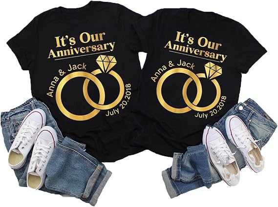 It's Our Anniversary Custom Shirts, Couples Anniversary Shirts, Matching Valentine's Day Couple Shirts