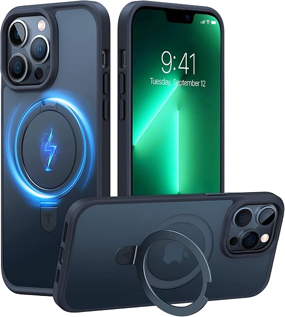 TORRAS Magnetic for iPhone 13 Pro Max Case 6.7 inch with Stand, Black