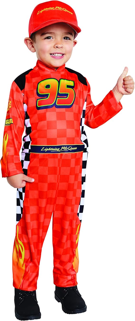 Spirit Halloween Cars Toddler Lightning McQueen Pit Crew Costume | Officially Licensed | Disney | Pixar | Cars Cosplay