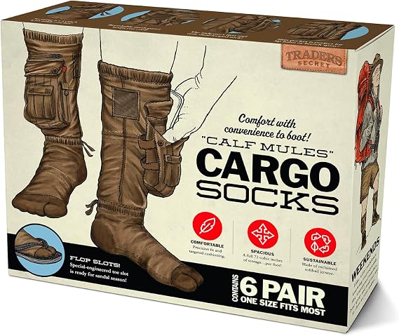 Prank-O Cargo Socks Prank Gift Box Empty Joke Present Box for Adults & Teens, Funny Gag Gift Wrap for White Elephant, Secret Santa, Christmas, Birthdays, Office Parties & Holiday Gift Exchanges