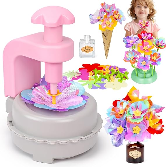 Arts and Crafts for Kids Girls Ages 4-8 6-8 8-12 Fabric Flower Bouquets Toys Creative DIY Craft Kits for Kids Toddlers Learning Activities Birthday Christmas Gifts for 4 5 6 7 8 9 10 Year Old Girls