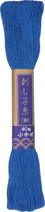 Yokota Sashiko Thread 40m 5x1 Blue Cotton