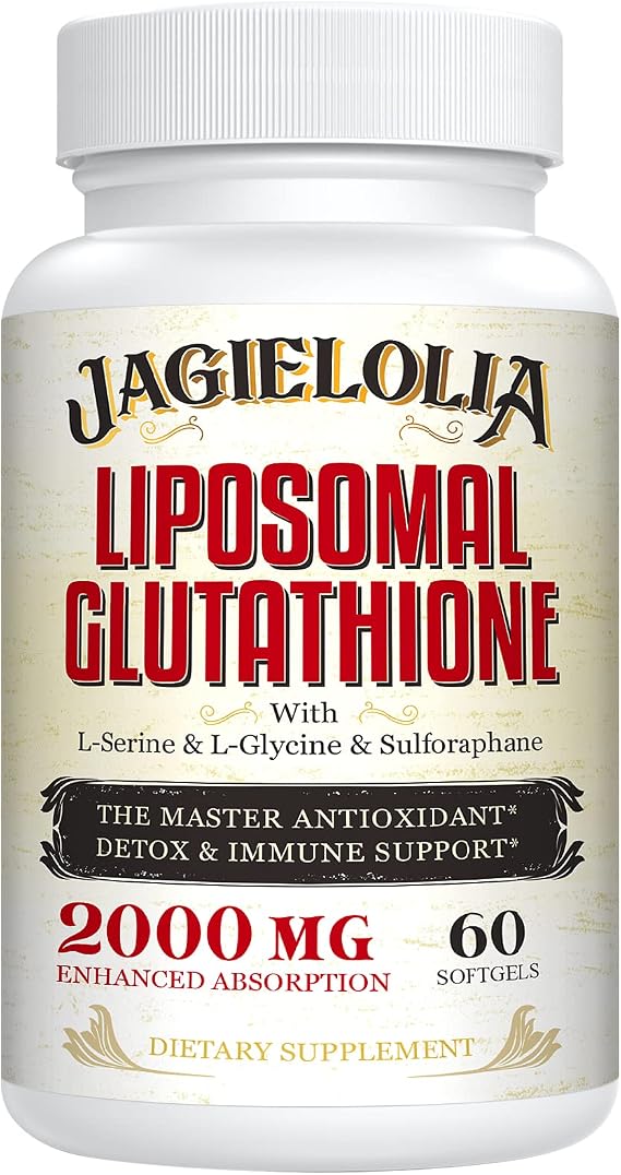 Liposomal Glutathione 2000 mg with L-Serine, L-Glycine & Sulforaphane Active L-Glutathione Unique Formulation to Enhance Absorption - Master Antioxidant, Detoxifying & Immune | 60 Softgels