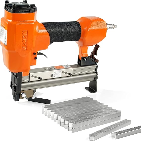KAMSIN V1015 Pneumatic Picture Frame V Nailer with 4000PCS of 7 MM V-Nails | 30 Gauge Picture Frame Stapler Air Power Wood Joiner