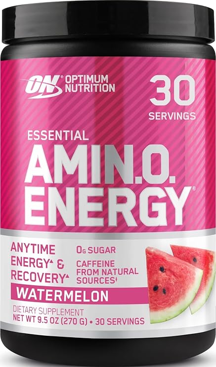 Optimum Nutrition Amino Energy - Pre Workout with Green Tea, BCAA, Amino Acids, Keto Friendly, Green Coffee Extract, Energy Powder - Watermelon, 30 Servings (Packaging May Vary)