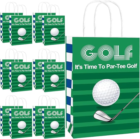 12 Pack Golf Party Bags, Golf Party Favor Bags With Handle