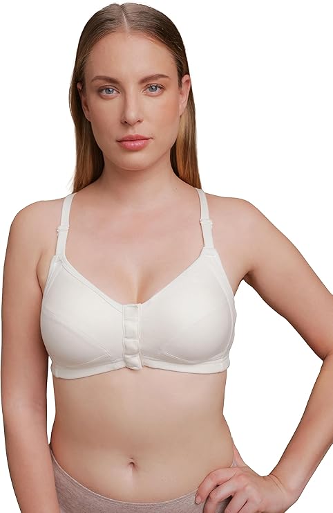 Cottonique Deborah Latex-Free Organic Cotton Support Racerback Bra for Women with Skin Allergies and Sensitive Skin