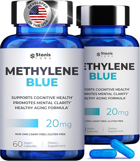Ultimate Methylene Blue Capsules 20mg - Memory Supplement for Brain Focus Fuel | Blue Methylene Pharmaceutical Grade - Energy and Focus Supplement | Energy Pills | 120 Servings