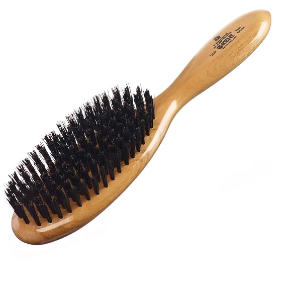 Kent LC22 Finest Hair Brushes for Women Detangler Dry Brush Made of Cherrywood - Boar Bristle Oval Hairbrush for Medium to Thick Hair All Lengths - Salon Style Straightening Pure Wood Brush from Kent