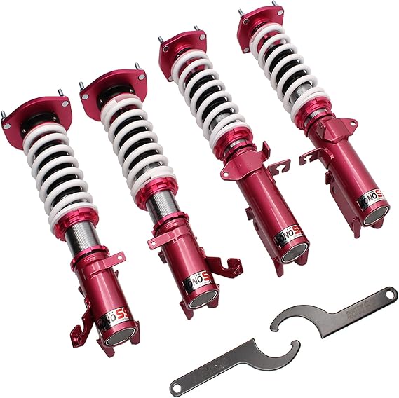 Godspeed MSS0640-A MonoSS Coilover Lowering Kit, Fully Adjustable, Ride Height, Spring Tension And 16 Click Damping, compatible with Toyota Corolla (AE110) 1998-02