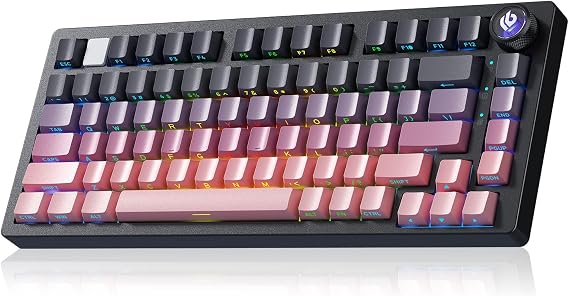 LEOBOG x Aula HI75C Pro Mechanical Gaming Aluminum Wireless Keyboard | Tri-Modes Bluetooth/USB-C/Wireless,Hot Swappable Pre-lubed Seiya Switches, Programmable RGB Backlit 81 PBT Keycaps