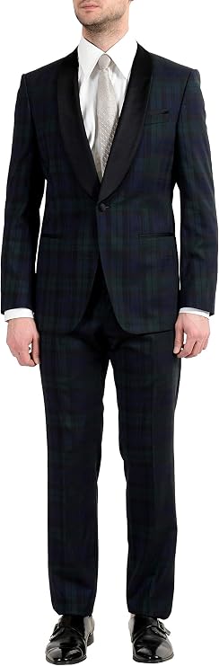 Hugo Boss "Herwyn/Gewon Men's 100% Wool Slim One Button Suit US 38R IT 48R Multi-Color