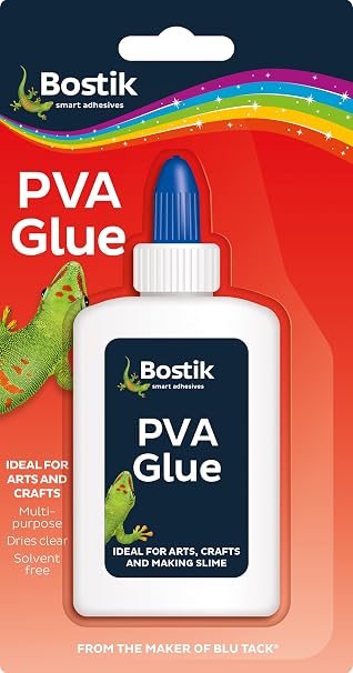 Bostik PVA Glue | Multi-Purpose Solvent-Free Adhesive | Dries Clear 118ml Bottle | UKCA & CE Approved | Ideal for Arts | Crafts | School & DIY Projects