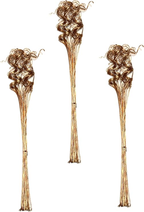 27" Curly Ting, Glitter Gold, 50 Stems per Bunch, Set of 3 Bunches
