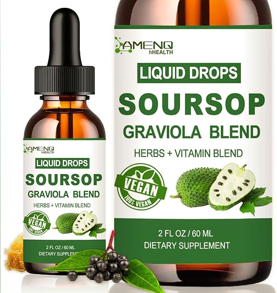 Soursop Bitters Liquid Drops, Soursop Leaves & Fruit Extract with Sea Moss | 16-in-1 Soursop Graviola w. Sea Moss, Elderberry, Vitamin C & Zinc for Immune, Antioxidant & Gut Support, Vegan Non-GMO