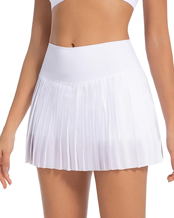 Betaven Mini Pleated Tennis Skirt for Women with Shorts Pockets High Waisted Golf Skirts Flowy Athletic Skorts