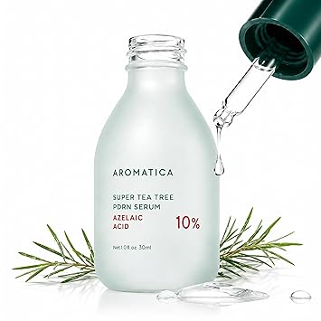 AROMATICA Azelaic Acid 10% Serum, Blemish & Redness Soothing Facial Serum, PDRN Serum, Tea Tree Complex, for Sensitive & Blemish-Prone Skin, Lightweight & Low Irritation, Korean Skincare, 1.01 fl oz