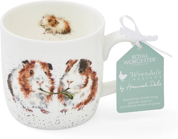 Portmeirion Home &amp; Gifts MMMV5629-XSM Wrendale Lettuce be Friends Bone China Mug, 310 Ounces, Multi-Color
