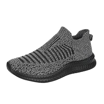 BORAMAX Mens Slip on Walking Shoes Ultra Light Breathable Non Slip Running Shoes Casual Fashion Sneakers Mesh Workout Sports