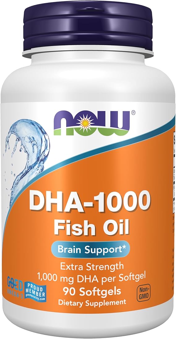 NOW Foods Supplements, DHA 1,000 Brain Support, Extra Strength, 1,000 mg DHA, 90 Softgels