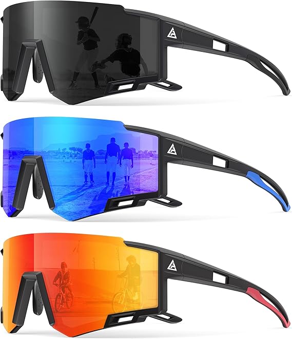 Kids Baseball Sunglasses, Youth Baseball Sunglasses for Boys | Boys Sunglasses,UV400 Protection Sports Sunglasses Softball Sunglasses for Kids Boys Toddler Age 6-14