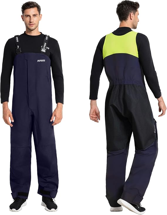 Mens Offshore Sailing Bib Pants, Waterproof 2L Nylon