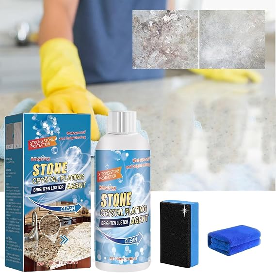 GDSAFS Stone Crystal Plating Agent, Stone Stain Remover, Crystal Stone & Marble Cleaning Agent, Effectively Removes Oxidation, Rust, Stains (1pcs)