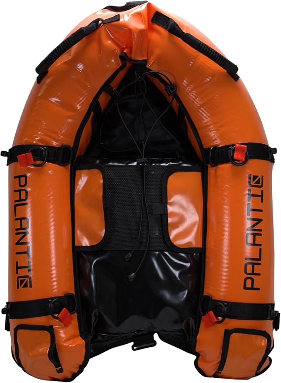 Palantic Scuba Diving Inflatable Gangway Float Boat with Dive Flag & Air Pump, Orange