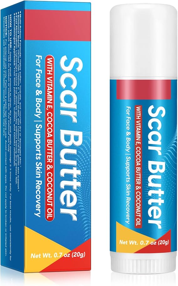 Scar Butter Stick with Vitamin E, Cocoa Butter & Coconut Oil, Nourishing Skin Care Cream for Face, Body & Hands,For All Skin Types -1Pack