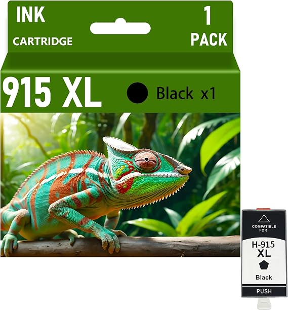 915XL High Yield Ink Cartridge Combo Pack for HP 915 Compatible for HP | Officejet 8010 8012 8013 8015 Officejet Pro 8020 8022 8023 8026 8028 8030 Printers,Black 1