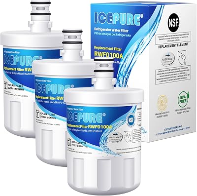 ICEPURE 5231JA2002A Refrigerator Water Filter, Replacement for LG LT500P, GEN11042FR-08, ADQ72910911, ADQ72910901, ADQ72910907, Kenmore 9890, 469890, LFX25974ST, LFX25973S, LSC27925ST, 3PACK