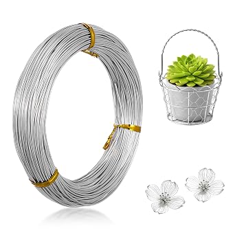 Aluminum Wire 1mm Bendable, Sculpting Wire 18 Gauge 164 Feet/50m Metal Flexible for Craft DIY Floral Doll Making Jewelry Making Modelling (Silver)