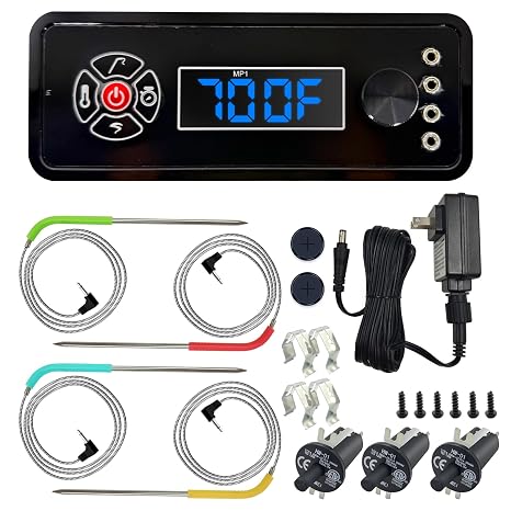 Replacement Non-WiFi Controller Combo Set for Masterbuilt Gravity Series 560/800/1050 Digital Charcoal Grill + Smoker Full Kit Includes Control Panel, 4 Meat Probes, 3 Door Switches & Power Adapter