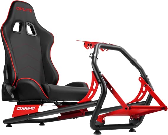 OPLITE GT3 SUPERFAST Simulation Cockpit Racing Seat and Chassis for Logitech and Thrustmaster Steering Wheel