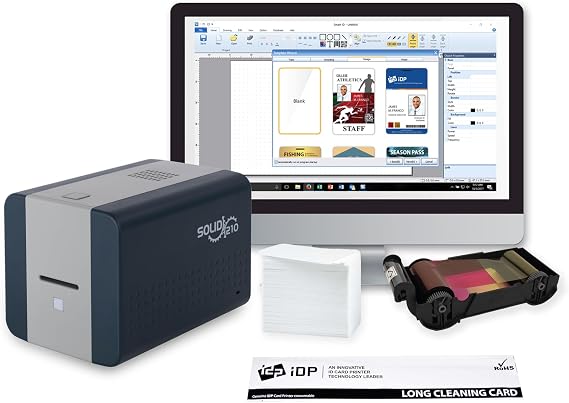 ID Zone Solid 210-SE Single Sided ID Card Printer ID Badge Maker ID Card Maker