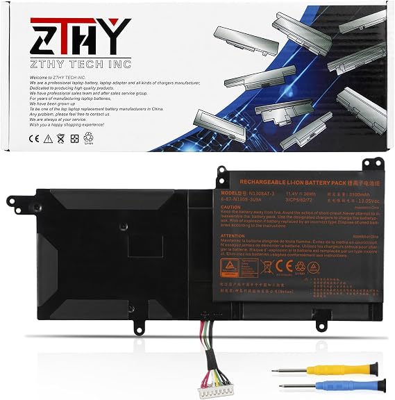 N130BAT-3 Laptop Battery Replacement for Clevo B1301 B1504 N130BU N130WU | N131BU N141ZU N151ZU Sager NP3132 NP3145 NP3156 Tuxedo InfinityBook Pro 13 V2 14 V3 Galago pro 2 3 Schenker Slim 13 14 15