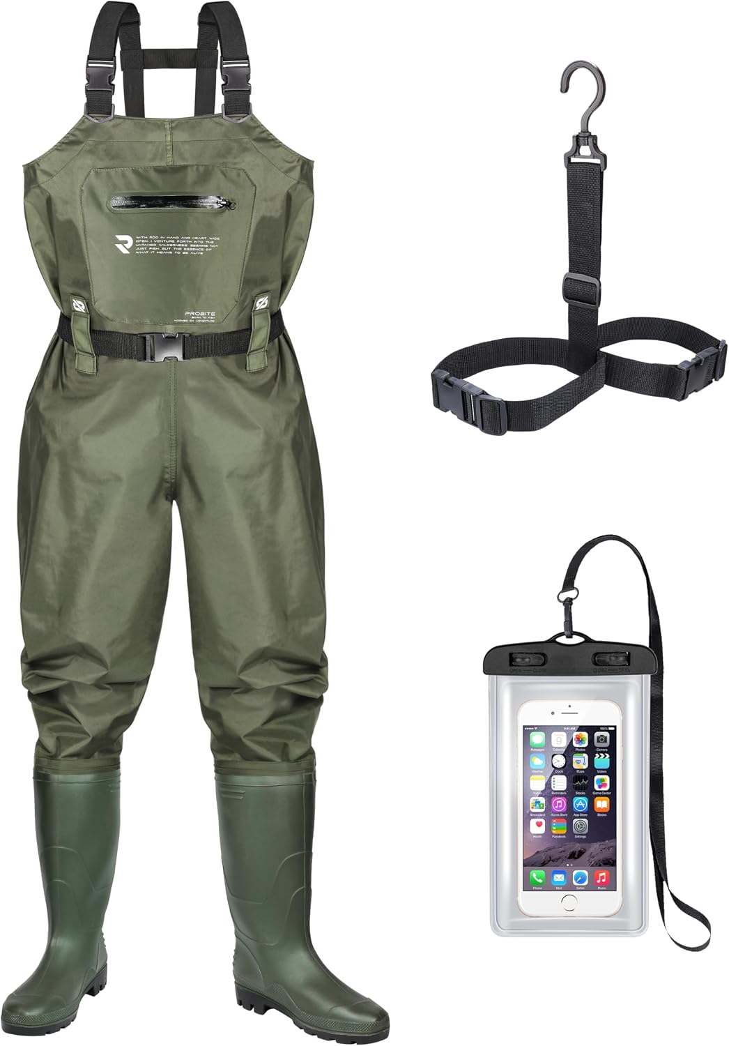 Fishing Chest Waders for Men Women with Boots Waterproof 210D Nylon PVC Breathable Waders for Hunting