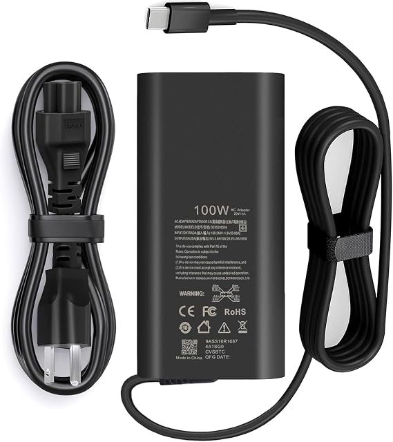 GAN 100W USB C Laptop Charger Compatible with Dell Latitude 5340 7640 7340 7440 5440 5540 9440 5289 5300, Precision 3540 3580 3480 3581 5480 5680, in-spiron 14 Plus 7430 7440 DA100PM220