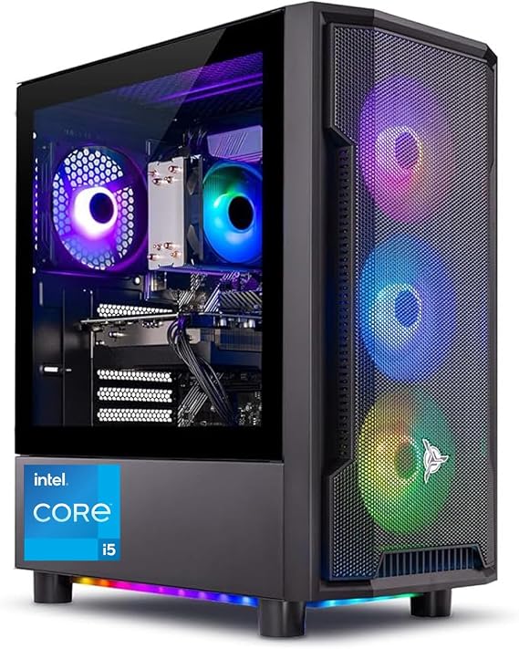 Skytech Gaming Shadow Desktop PC, Intel i5 13400F 2.5 GHz (4.6GHz), AMD RX 9060XT 8GB, 1TB NVMe SSD, 32GB DDR5 RAM 5200 RGB, 650W Gold PSU, Wi-Fi, Win 11
