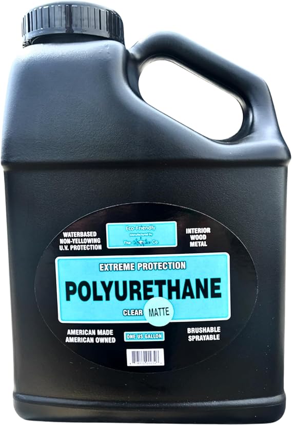 CrystaLac Extreme Protection Water Based Polyurethane (Matte, Gallon): Self Leveling, Non Yellowing, Brush or Spray, UV Protection, Low Odor, Water Clean Up, Durable & Scratch Resistant.