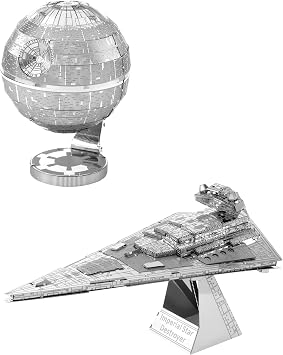 Metal Earth Fascinations 3D Metal Model Kits Star Wars Set of 2 - Death Star - Imperial Star Destroyer