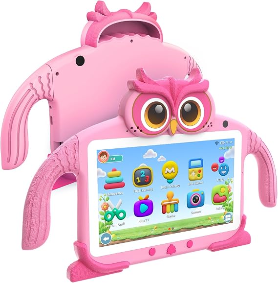 Kids Tablet 7'' 32GB Tablet for Kids 3-7 Pre-installed with Children Software Many Offline Content Parents Control, Toddler Tablets with Youtube WiFi Dual Camera, Tablets for Toddlers Gifts Ages 3-12