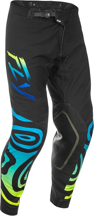 Fly Racing Men's Evolution DST Zen Pants (Black/Blue/Hi-Vis Yellow, US 34)
