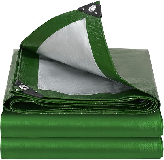 Velway Tarpaulin Waterproof Heavy Duty - 2m x 3m 100gsm Tarp Cover With Reinforced Eyelets UV Protection Plastic Sheeting Ideal for Multipurpose Indoor Outdoor Protection Green | Heavy Duty Tarpaulin UV Protection Plastic Sheeting Ideal for Multipurpose Indoor Outdoor Protection Green
