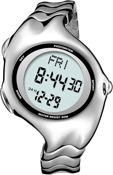 BENLYDESIGN Digital Watch for Men, Y2K Retro 2000s Vintage Electronic Wristwatch Unique Stainless Steel Band Big Tic Minimalist Unisex Streetwear Metal Timepiece Quartz Mens Watches Gifts